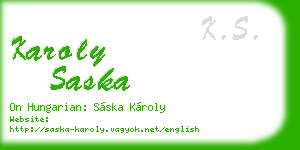 karoly saska business card