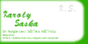 karoly saska business card